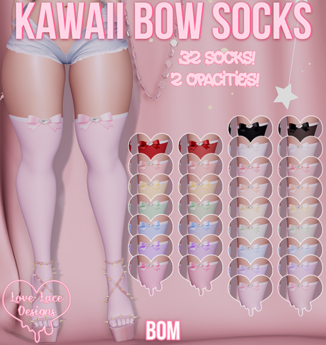 Second Life Marketplace - ::LL:: Kawaii Bow Socks